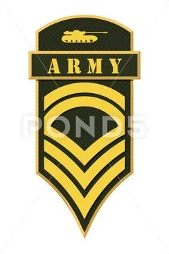 Military Ranks and Insignia. Stripes and Chevrons of Army Stock Illustration