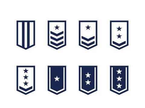 Military ranks or army epaulettes, vector Stock Illustration