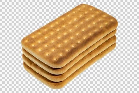 Military ration hardtack crackers with perforated baked rectangular surface Stock Photos