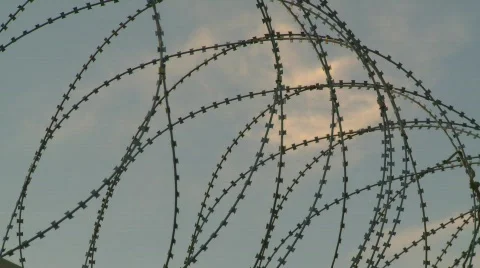 Military razor wire, #3 Stock Footage