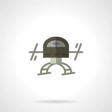 Military robots flat color vector icon. Drone Illustrazione stock