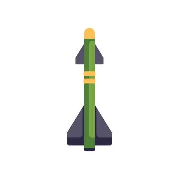 Military rocket missile weapon pointing up ready to launch Stock Illustration