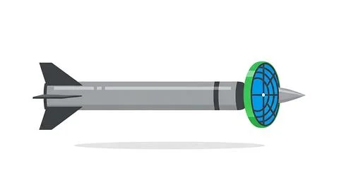 Military rocket vector icon isolated on white background, modern weapon tec.. Stock Illustration