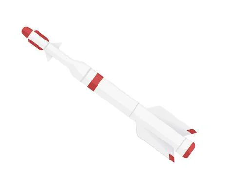 Military rocket weapon nuclear launch vector illustration isolated on white Stock Illustration