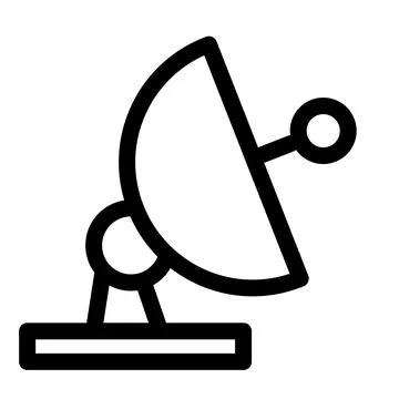 Military Satellite Dish- Communication Icon for War- Military Applications Stock Illustration