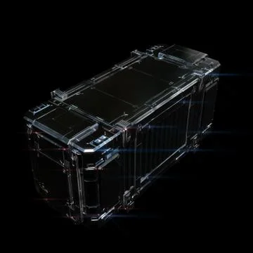 Military sci fi rectangle box neon light Stock Illustration