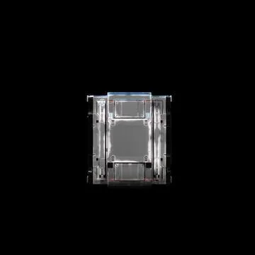 Military sci fi rectangle box neon light Stock Illustration