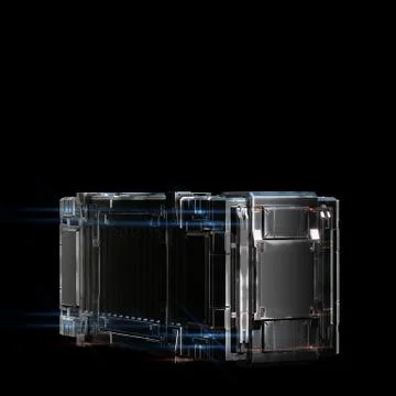 Military sci fi rectangle box neon light 스톡 일러스트