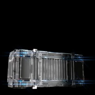 Military sci fi rectangle box neon light Illustrazione stock