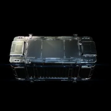 Military sci fi rectangle box neon light Illustrazione stock