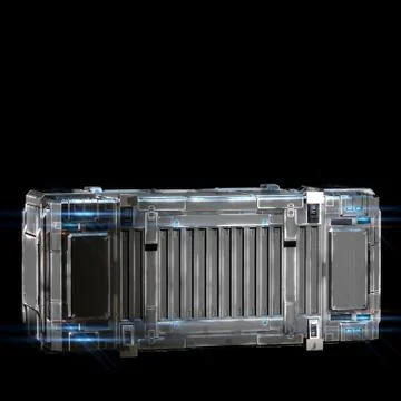 Military sci fi rectangle box neon light Stock Illustration