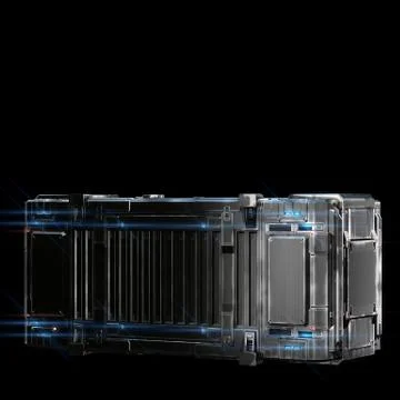 Military sci fi rectangle box neon light Stock Illustration