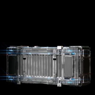 Military sci fi rectangle box neon light 스톡 일러스트