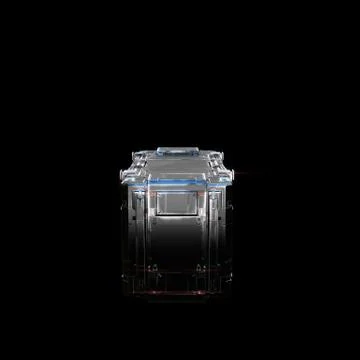 Military sci fi rectangle box neon light Stock Illustration