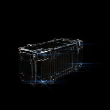 Military sci fi rectangle box neon light Illustrazione stock