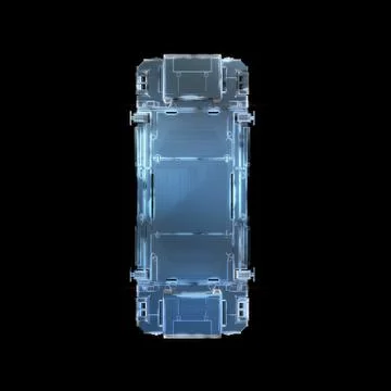 Military sci fi rectangle box neon light Illustrazione stock