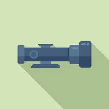 Military scope icon flat vector. Sight target Stock Illustration