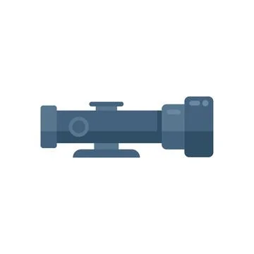 Military scope icon flat vector. Sight target Stock Illustration