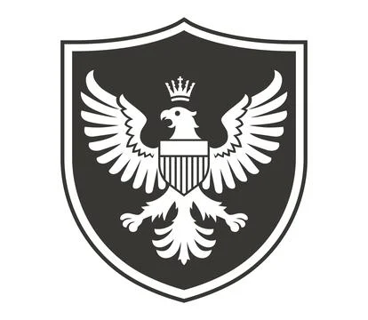 Military shield icon with an image of an eagle. Stock Illustration