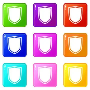 Military shield set 9 Stock Illustration
