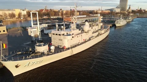 Military ship closeup Video stock 159282010