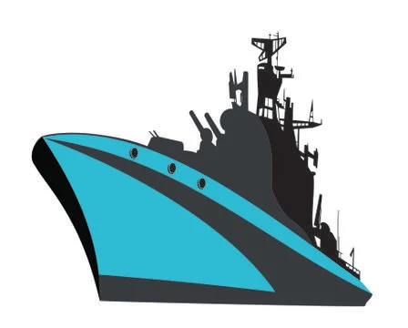 Military ship design vector Stock Illustration