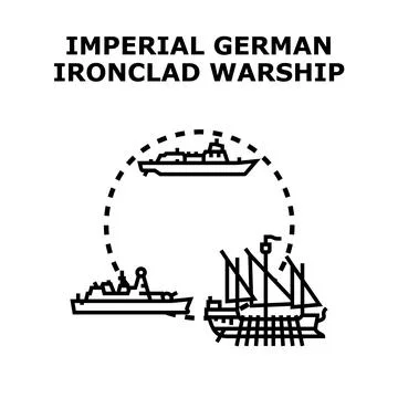 Military ship evolution and naval vessel development イラスト素材