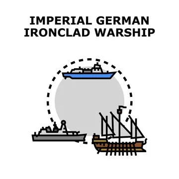 Military ship evolution and naval vessel development Ilustración de archivo
