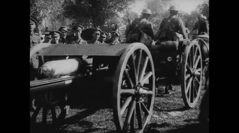 Military soldier and officers watching horse parade Stock Footage