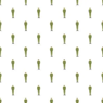 Military soldier figure pattern on white background Stock Illustration