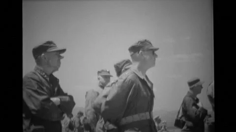 Military soldiers looking straight ahead Stock Footage
