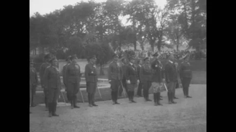 Military soldiers performing parade Stock Footage