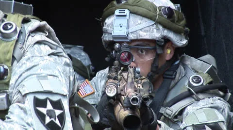 Military, Soldiers training in urban warfare. Stock Footage