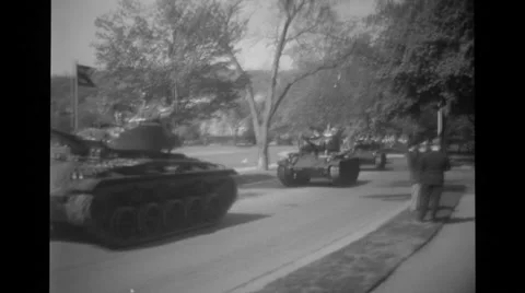 Military soldiers traveling in tanks Stock Footage