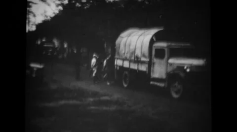 Military soldiers unloading supplies of ammunition and clothes Stock Footage