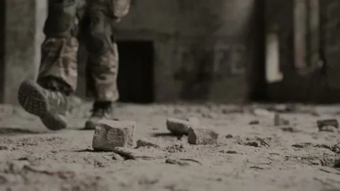 Military steps close-up. Stock Footage 217364737