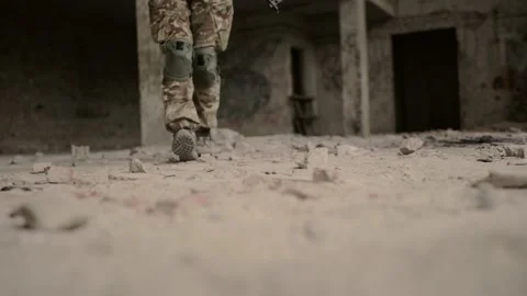 Military steps close-up. Stock Footage 217364780