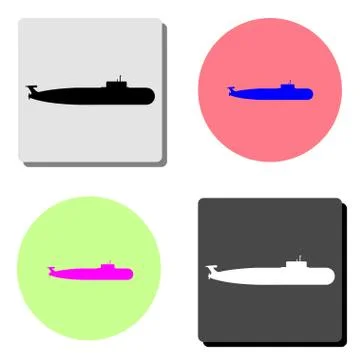 Military submarine. flat vector icon Stock-Illustration