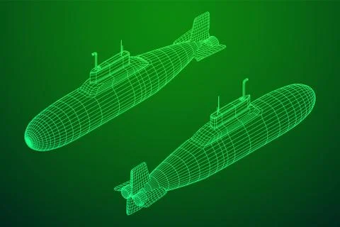 Military submarine vector Stock Illustration