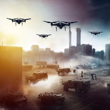 Military tactical drones Stock Illustration