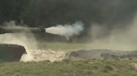 Military, Tank firing Stock Footage