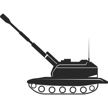 A military tank with a muzzle. Vector image. Stock Illustration