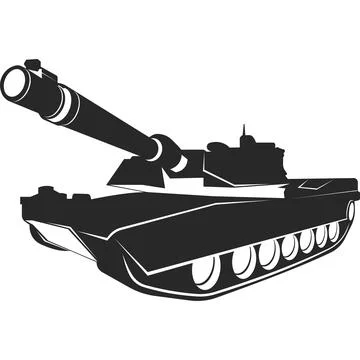 A military tank with a muzzle. Vector image. Stock Illustration