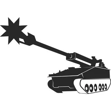 A military tank with a muzzle. Vector image. Stock Illustration