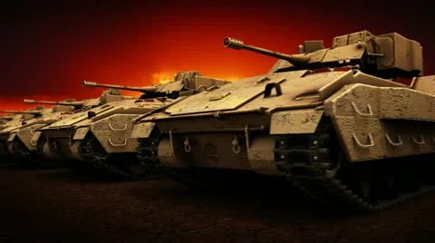 Military Tanks, Seamless Loop Video stock 11408664