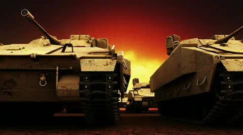 Military Tanks, Seamless Loop Video stock 11517581