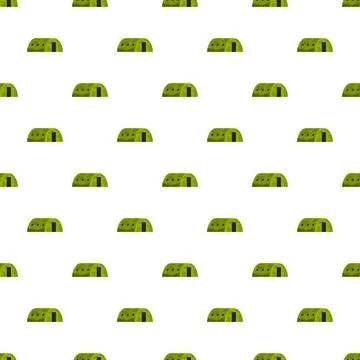 Military tent barracks seamless pattern on white background Stock Illustration