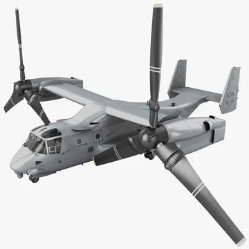 Military Tiltrotor Aircraft MV-22 Osprey 3D Model