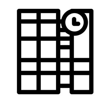 Military Time Schedule- Army Base- Barracks Grid Icon 스톡 일러스트