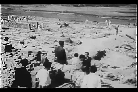 Military troops cross 38th parallel and find massacred civilians - 1951 Stock Footage 106268126